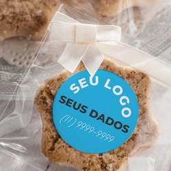 Adesivo personalizado aplicado em embalagem